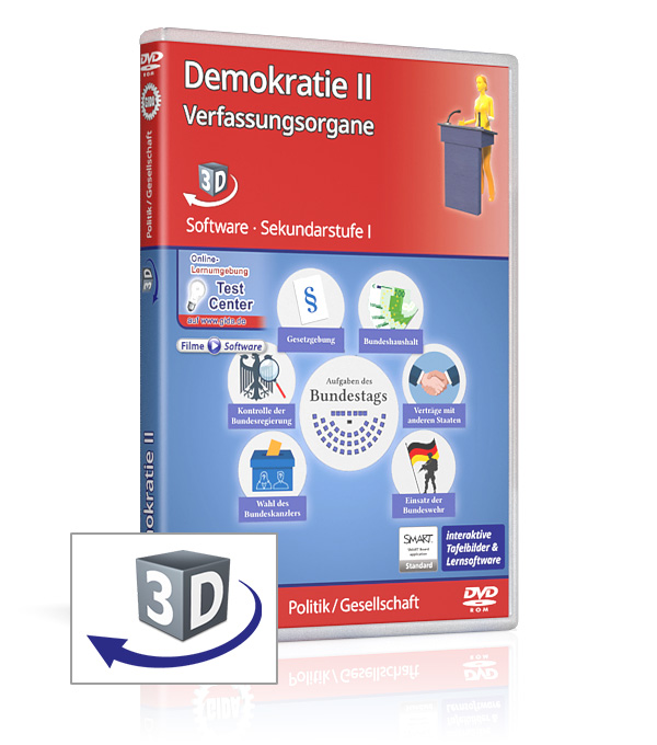 DVD-Cover der Software "Demokratie II – Verfassungsorgane".
