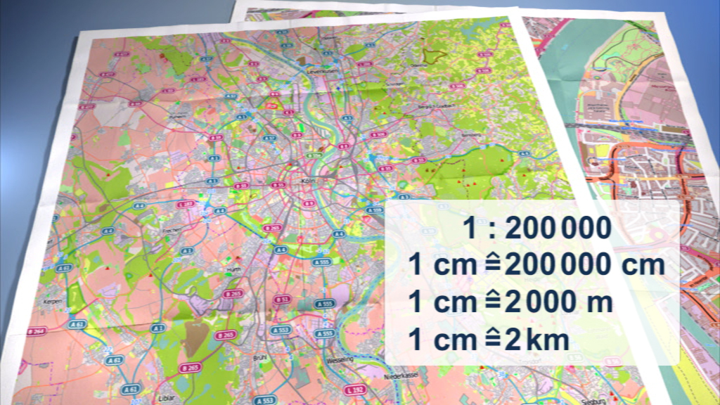 Topografische Karte mit Maßstab 1:200.000, zeigt verschiedene geografische Merkmale und Straßen.