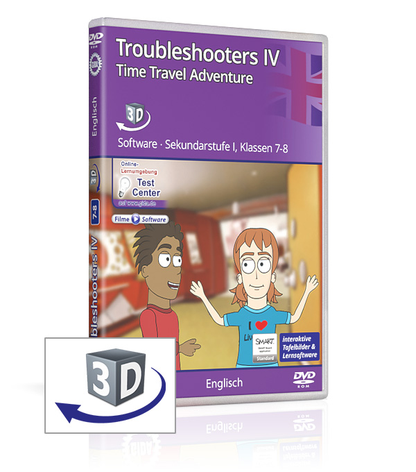 DVD-Cover der Software "Troubleshooters IV – Time Travel Adventure".