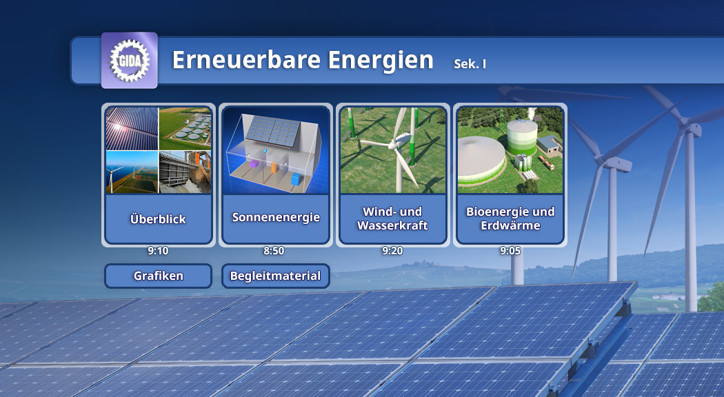 Menü des Films "Erneuerbare Energien".