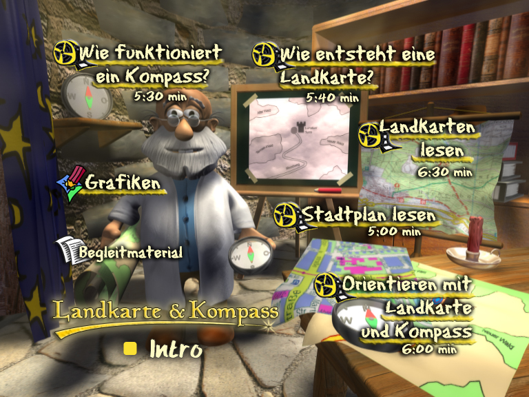 Menü des Films "Landkarte & Kompass".