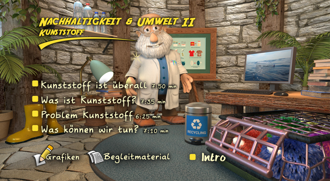 Menü des Films "Nachhaltigkeit & Umwelt II – Kunststoff".