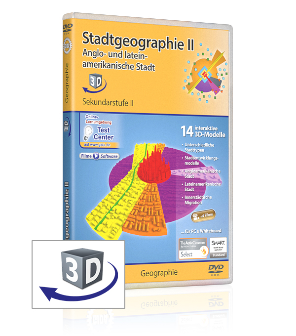 DVD-Cover der Software "Stadtgeographie II – Anglo- und lateinamerikanische Stadt".