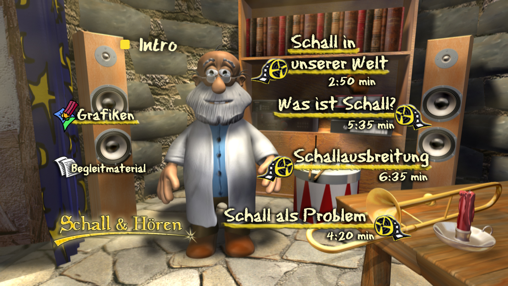 Menü des Films "Schall & Hören".