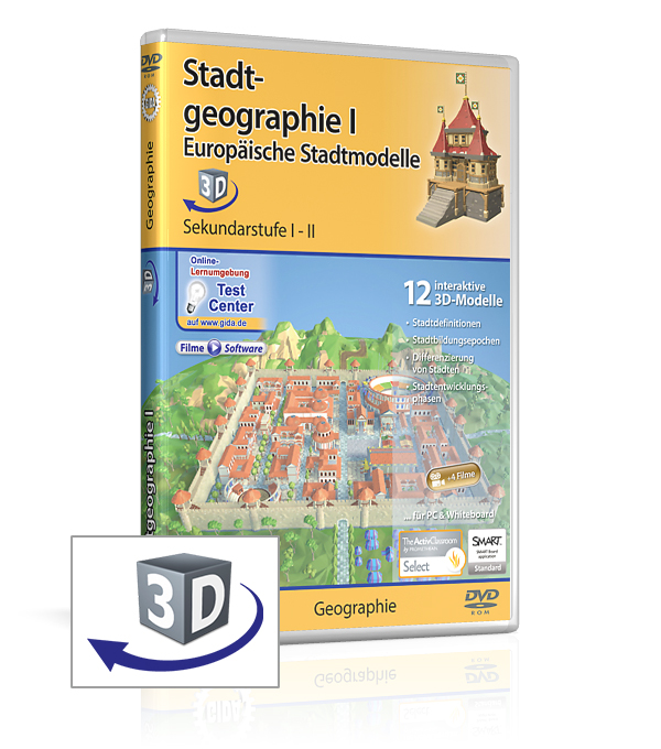 DVD-Cover der Software "Stadtgeographie I – Europäische Stadtmodelle".