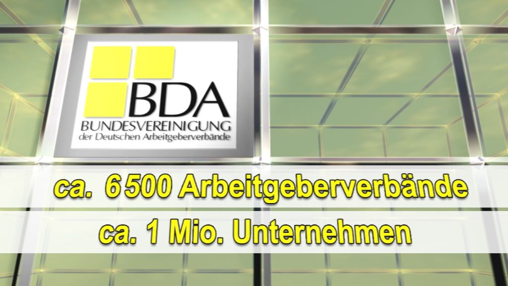 Infografik mit den Zahlen 'ca. 6500 Arbeitgeberverbände' und 'ca. 1 Mio. Unternehmen'