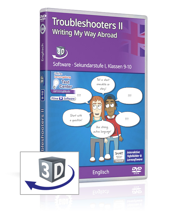 DVD-Cover der Software "Troubleshooters II – Writing My Way Abroad".