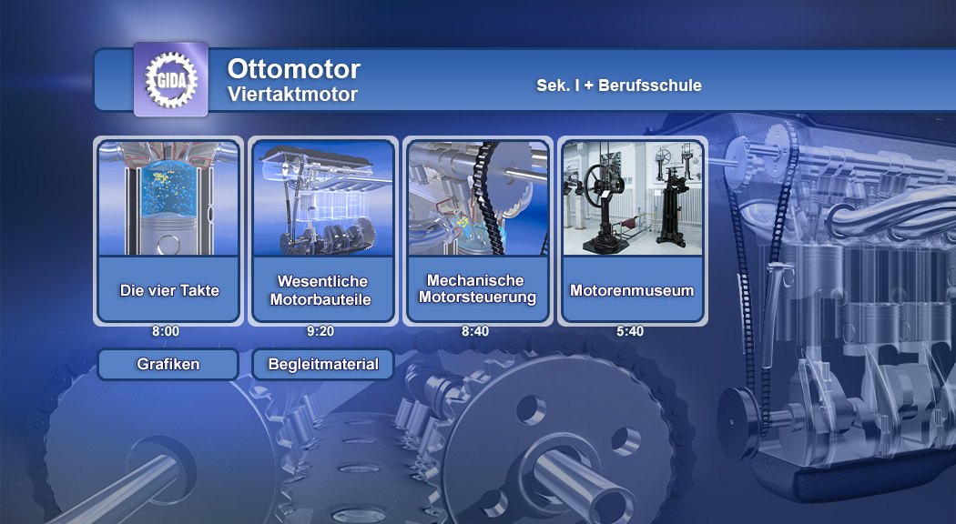 Menü des Films "Ottomotor – Viertaktmotor".