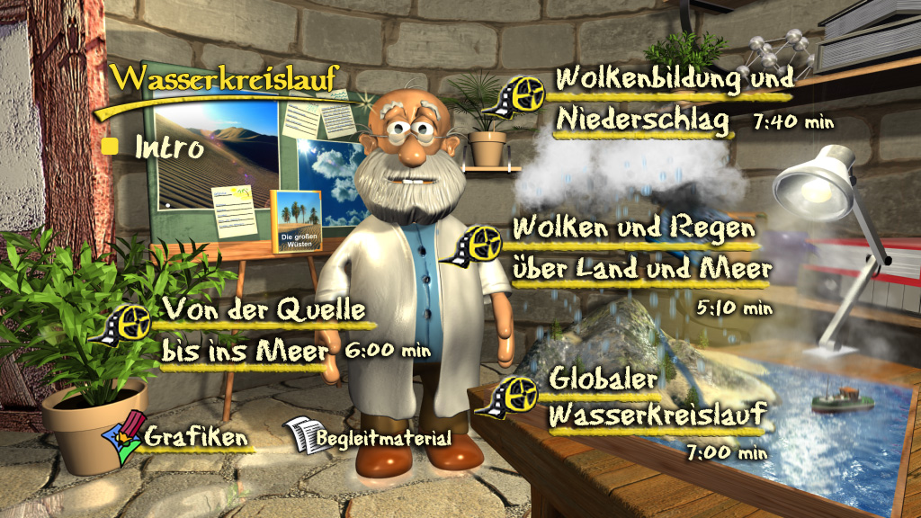 Menü des Films "Wasserkreislauf".