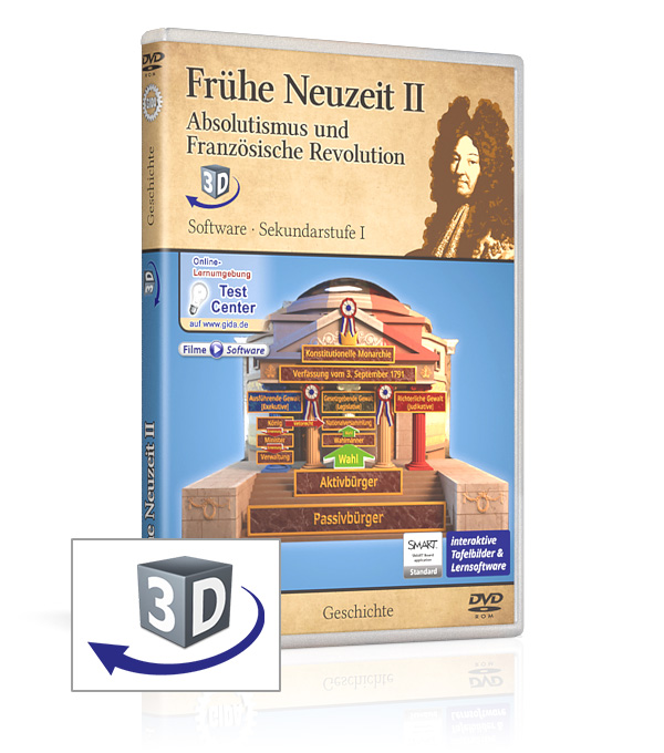 DVD-Cover der Software "Frühe Neuzeit II – Absolutismus und Französische Revolution".