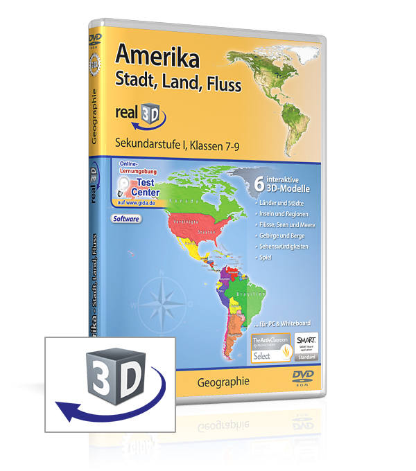 Amerika - Stadt, Land, Fluss DVD-Cover der Software "Amerika – Stadt, Land, Fluss".