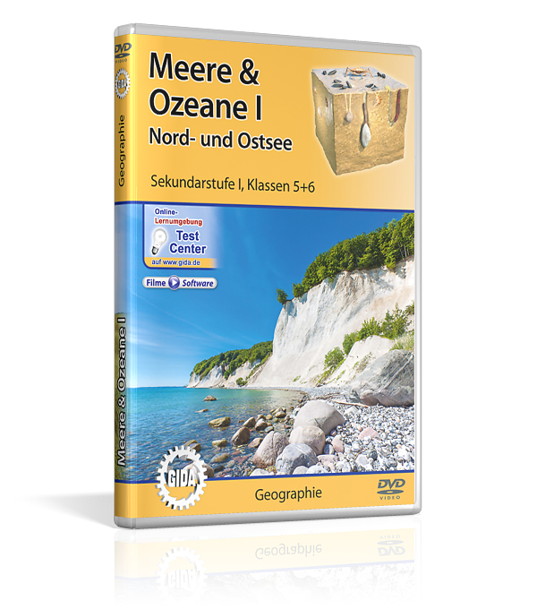 DVD-Cover für 'Meere & Ozeane I: Nord- und Ostsee', zeigt eine Küstenlandschaft mit Klippen.