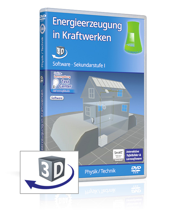 DVD-Cover der Software "Energieerzeugung in Kraftwerken".