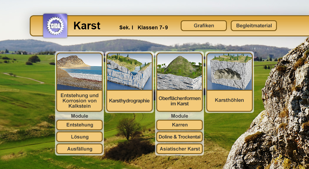 Menü des Films "Karst".