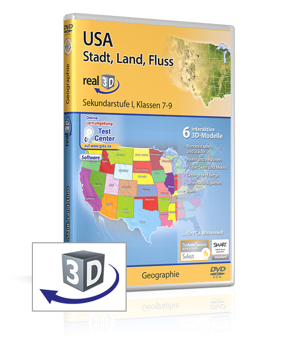 DVD-Cover der Software "USA – Stadt, Land, Fluss".