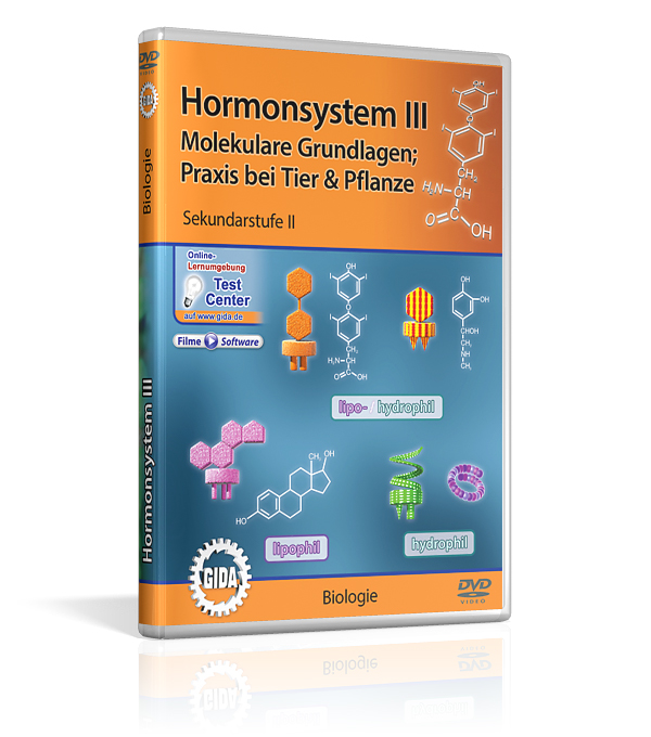 DVD-Cover für 'Hormonsystem III', behandelt molekulare Grundlagen und Praxis bei Tieren und Pflanzen.