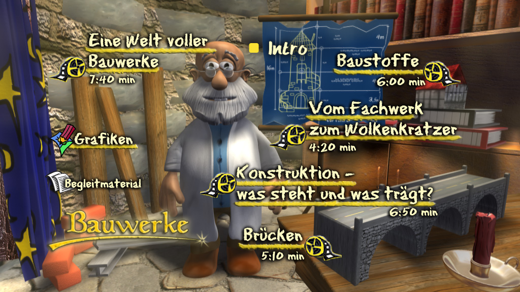 Menü des Films "Bauwerke".