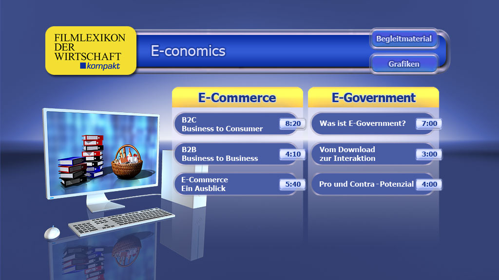 Menü des Films "E-conomics".