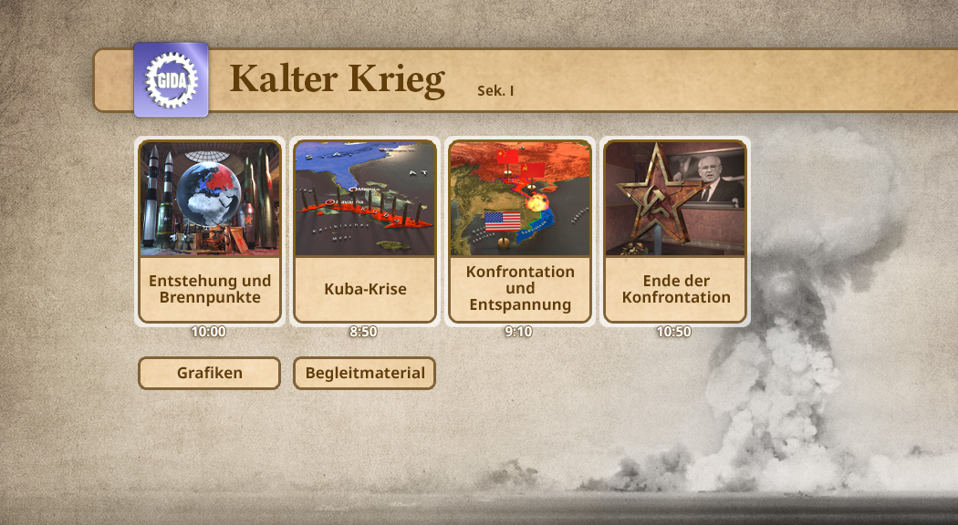 Menü des Films "Kalter Krieg".