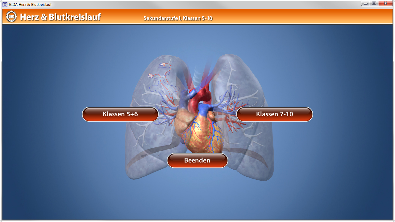 DVD mit interaktiven 3D-Modellen zum Thema Herz und Blutkreislauf für Schüler der Klassen 5-10.