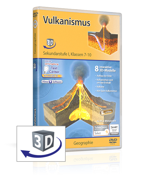 DVD-Cover der Software "Vulkanismus".