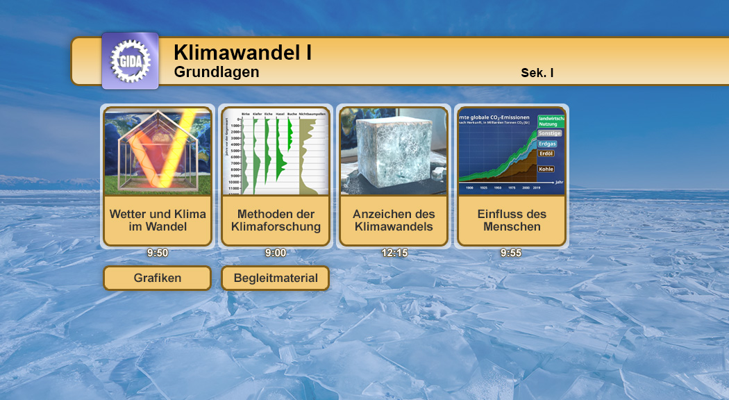 Menü des Films "Klimawandel I – Grundlagen".