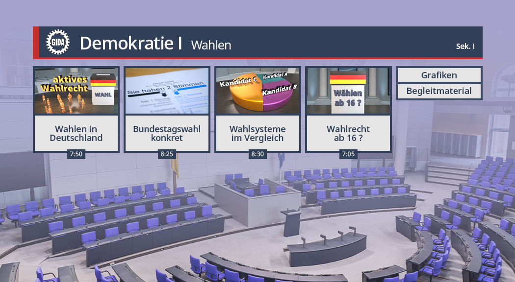 Menü des Films "Demokratie eins – Wahlen".