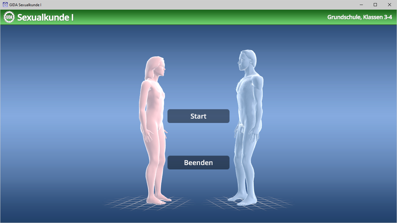 Menü der Software "Sexualkunde I".