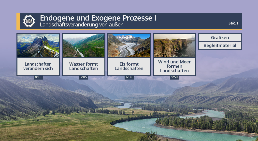 Menü des Films "Endogene und Exogene Prozesse I".