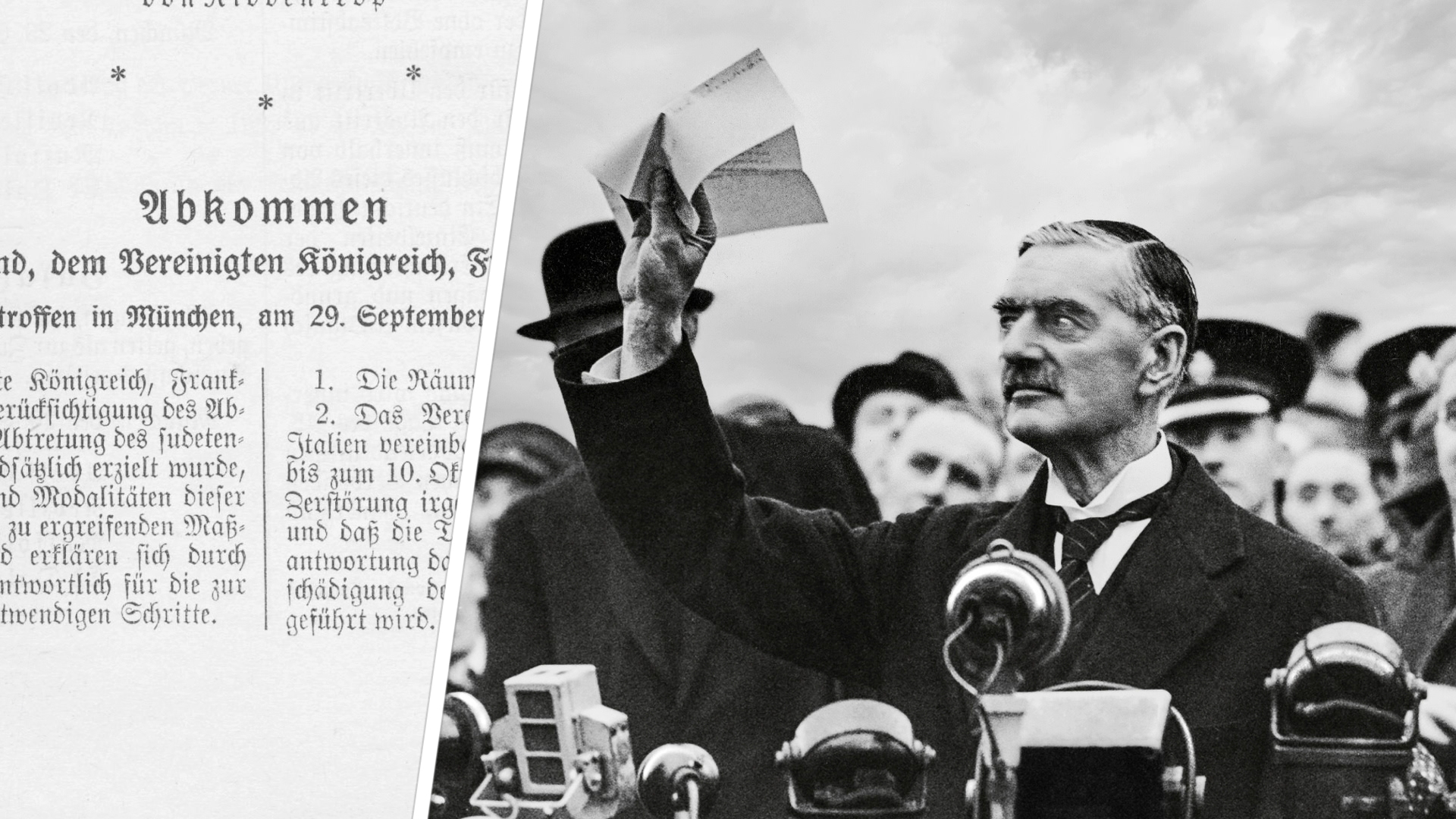 Ein Mann in Anzug hält einen Brief hoch, umgeben von Journalisten und einer Menschenmenge, während er eine Rede hält.