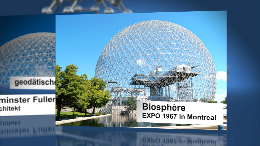 Die Biosphäre in Montreal, ein geodätisches Kuppelgebäude von Buckminster Fuller, erbaut für die EXPO 1967.