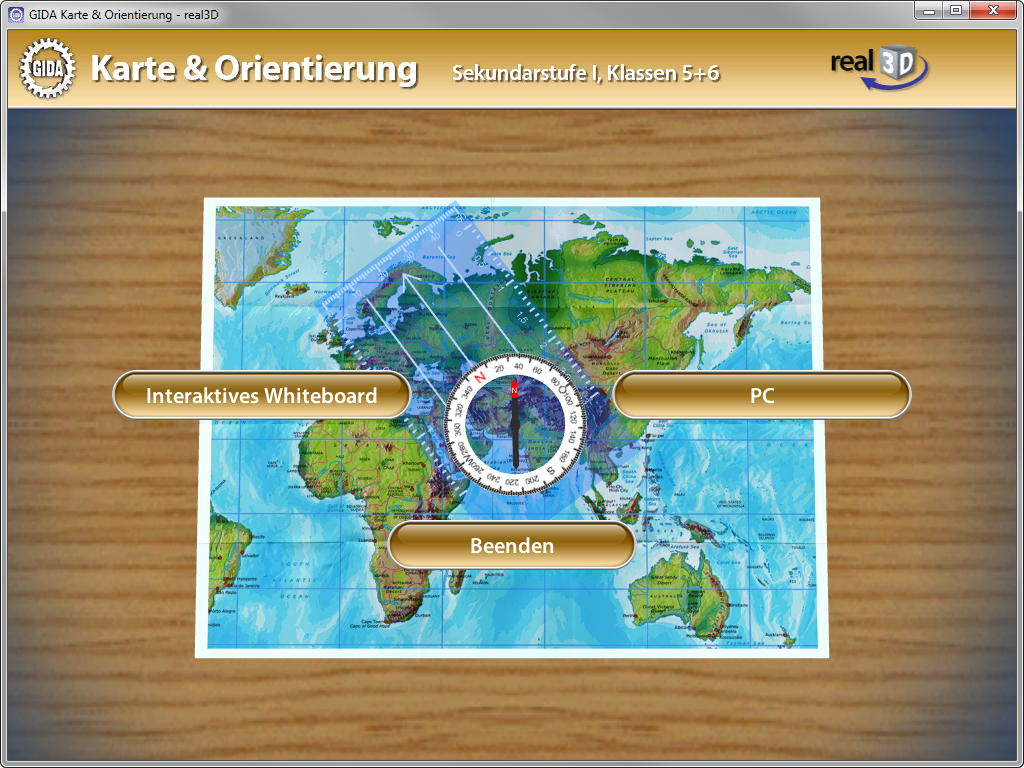 Menü der Software "Karte & Orientierung".