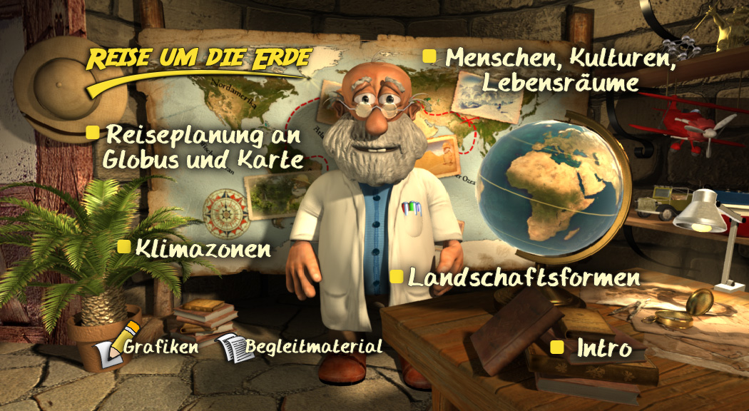 Menü des Films "Reise um die Erde".