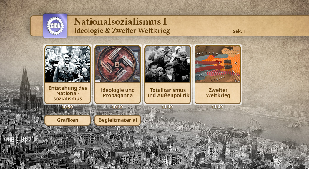 Menü des Films "Nationalsozialismus I – Ideologie & Zweiter Weltkrieg".